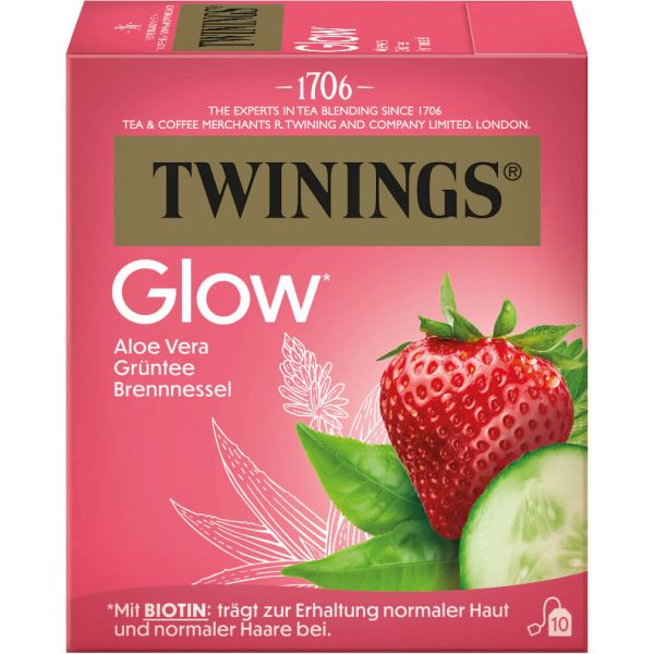 Twinings Grüner Tee mit Erdbeer, Gurke, Aloe Vera, 10 Teebeutel (20 g)