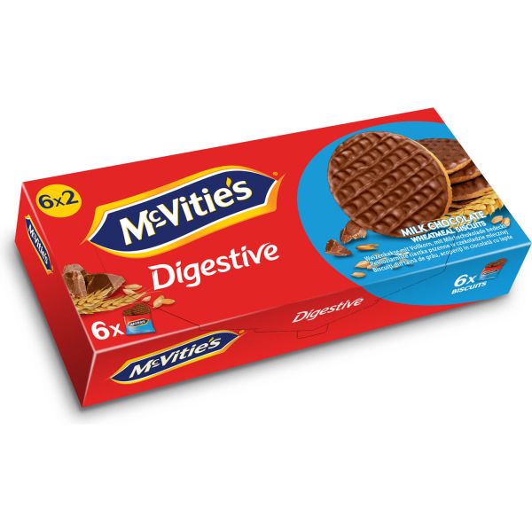 McVities Digestives Milk Chocolate To Go, 6 x 2 Stück