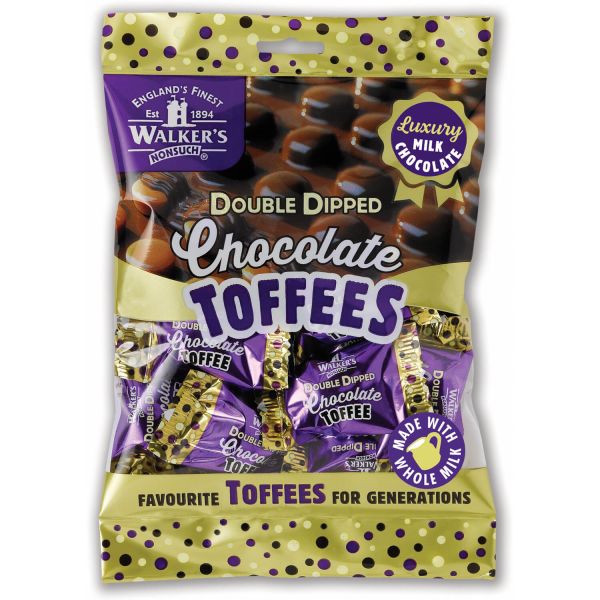 Walker's Nonsuch Double Dipped Chocolate Toffees, 135 g